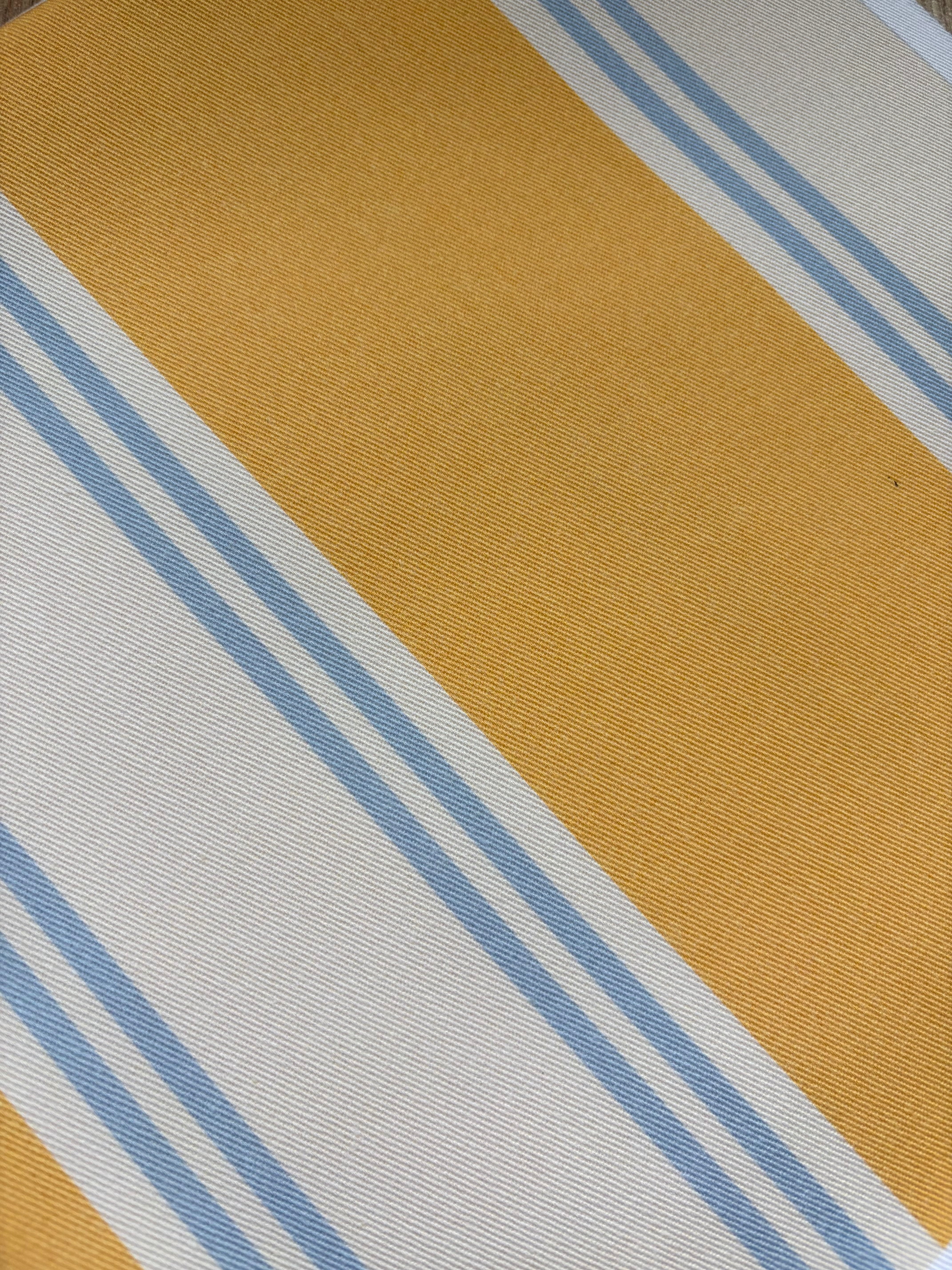 Nursery Fabric - Double Striped Yellow Blue