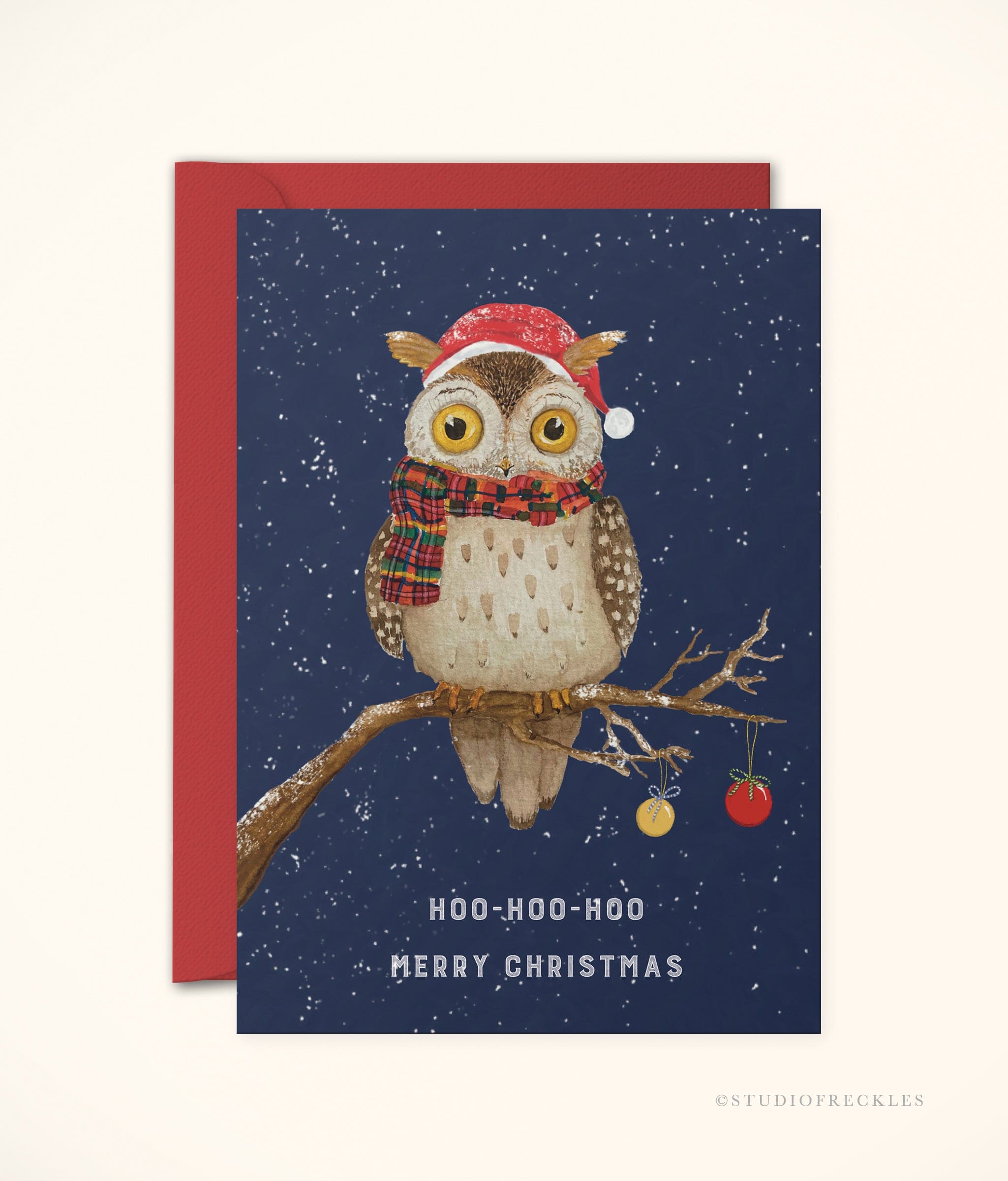 Christmas card with Owl