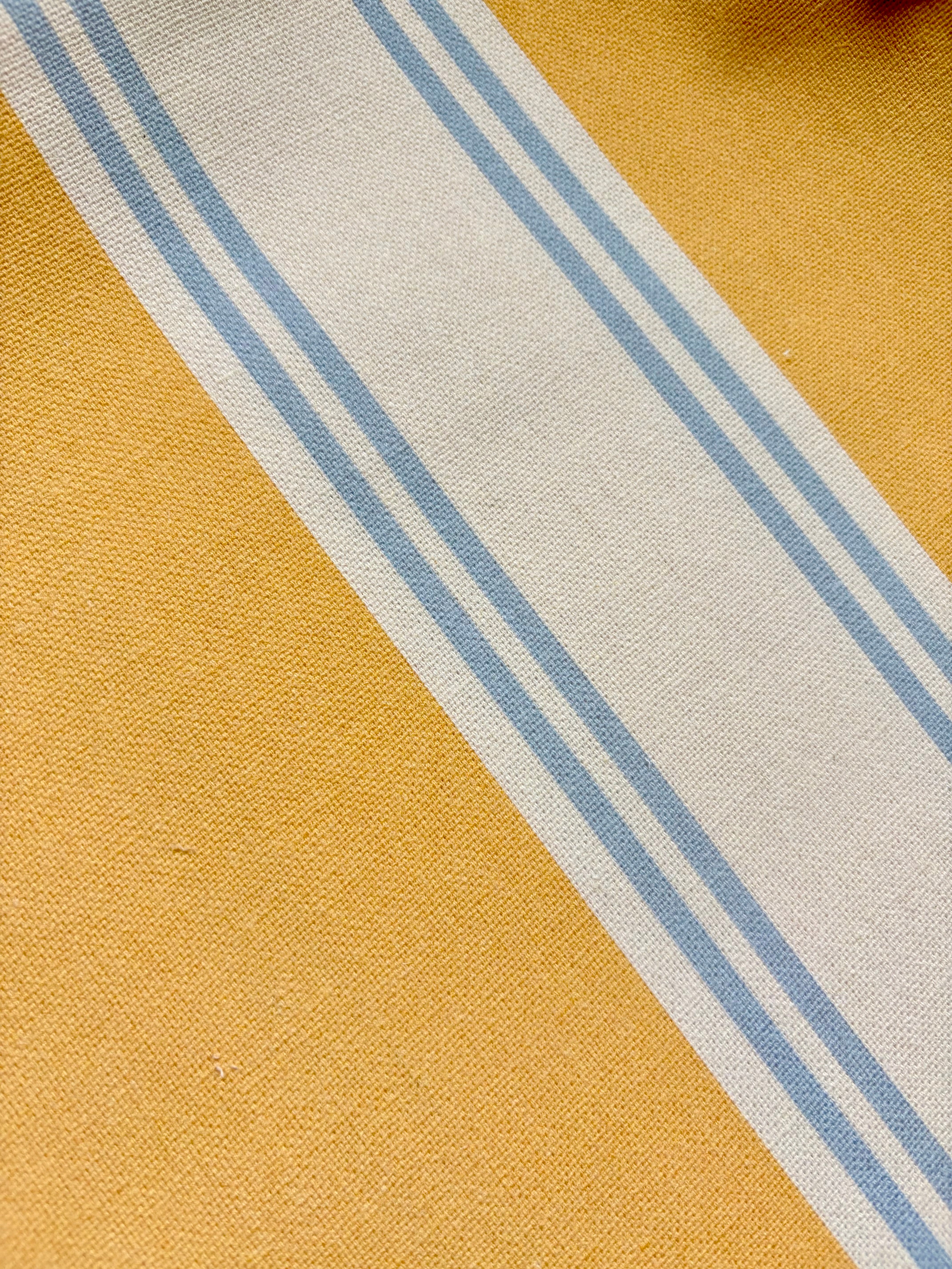 Nursery Fabric - Double Striped Yellow Blue