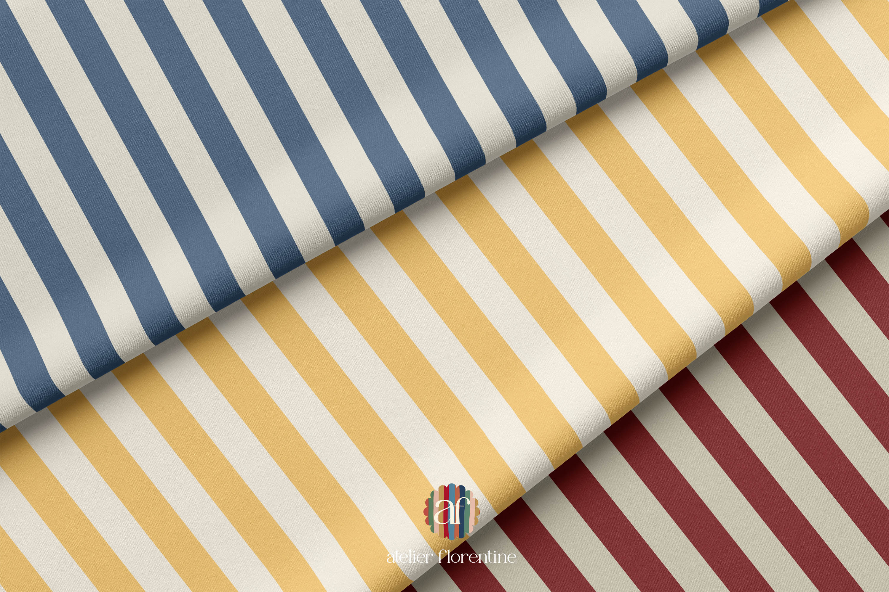 Nursery Fabric - Small Stripes Yellow