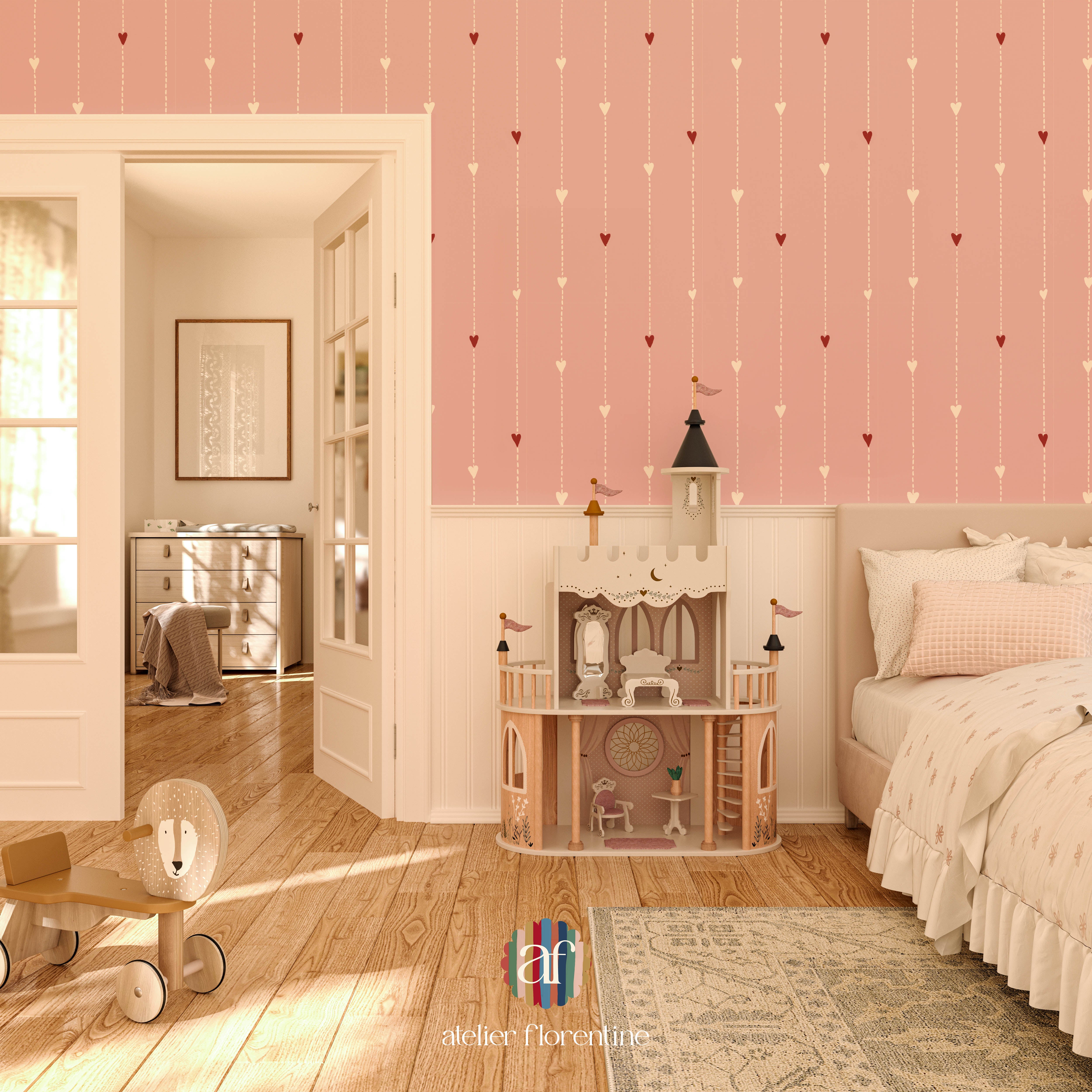 Wallpaper Hearts - Pink and Red