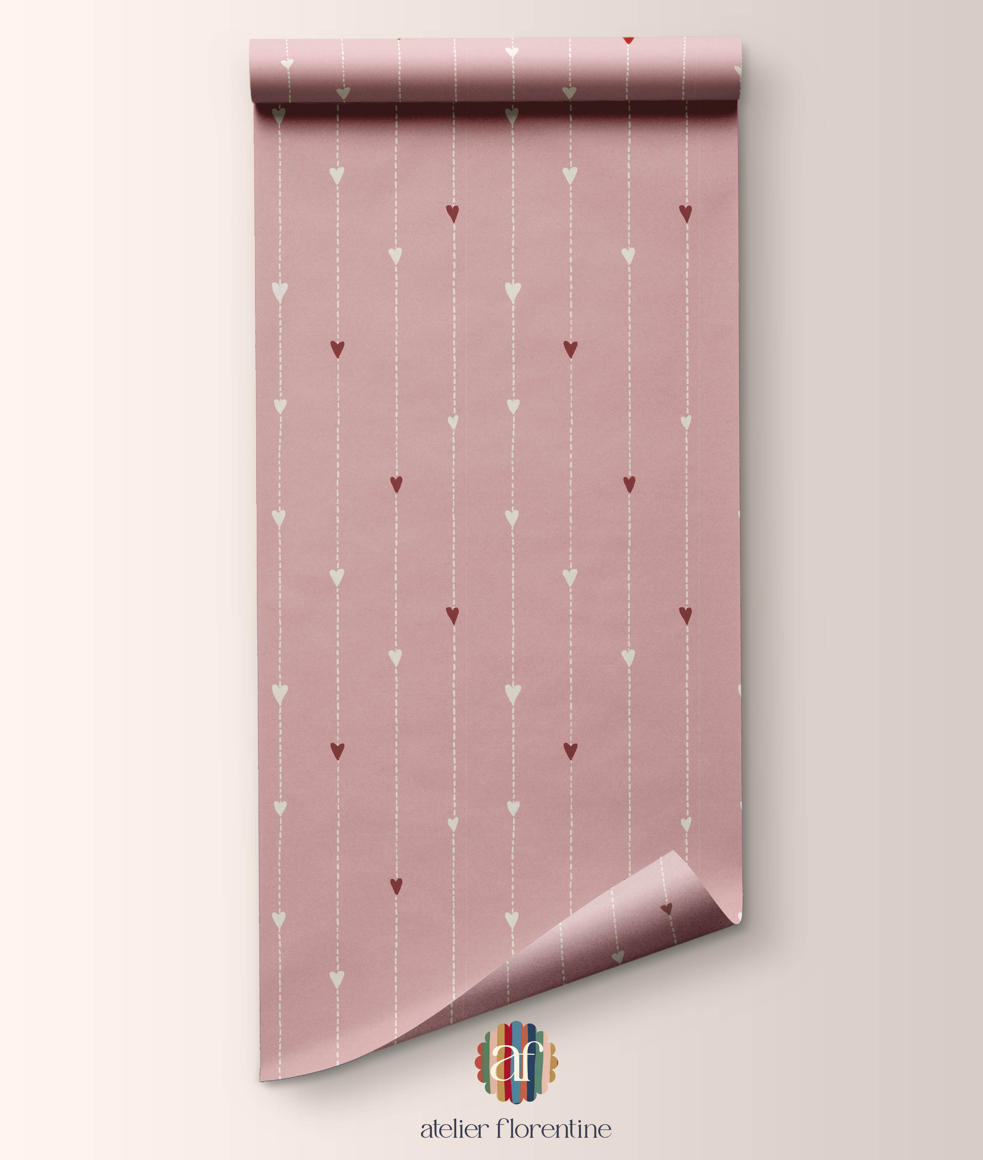 Wallpaper Hearts - Pink and Red