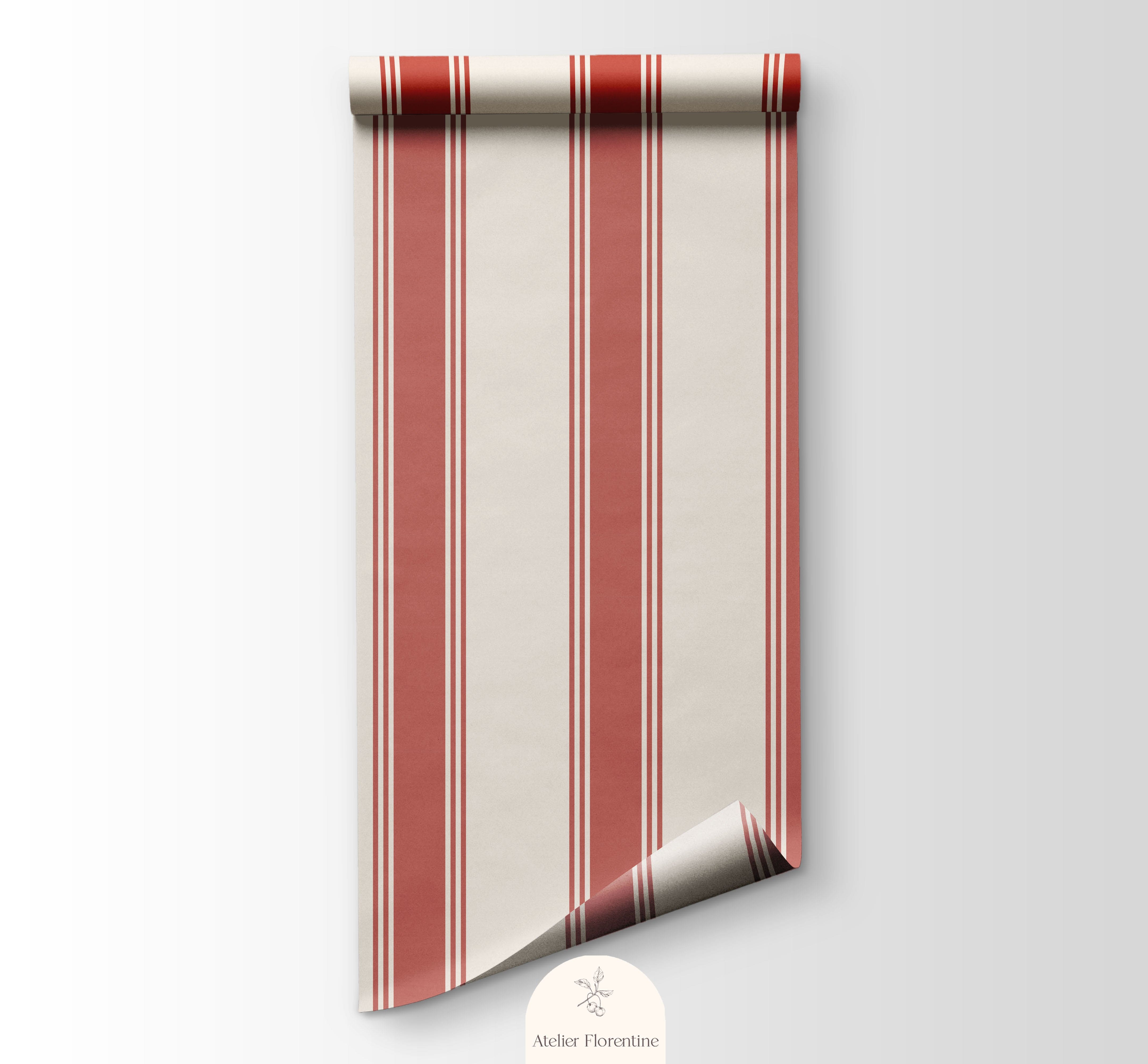 Red striped wallpaper children's wallpapers for kids and nursery 