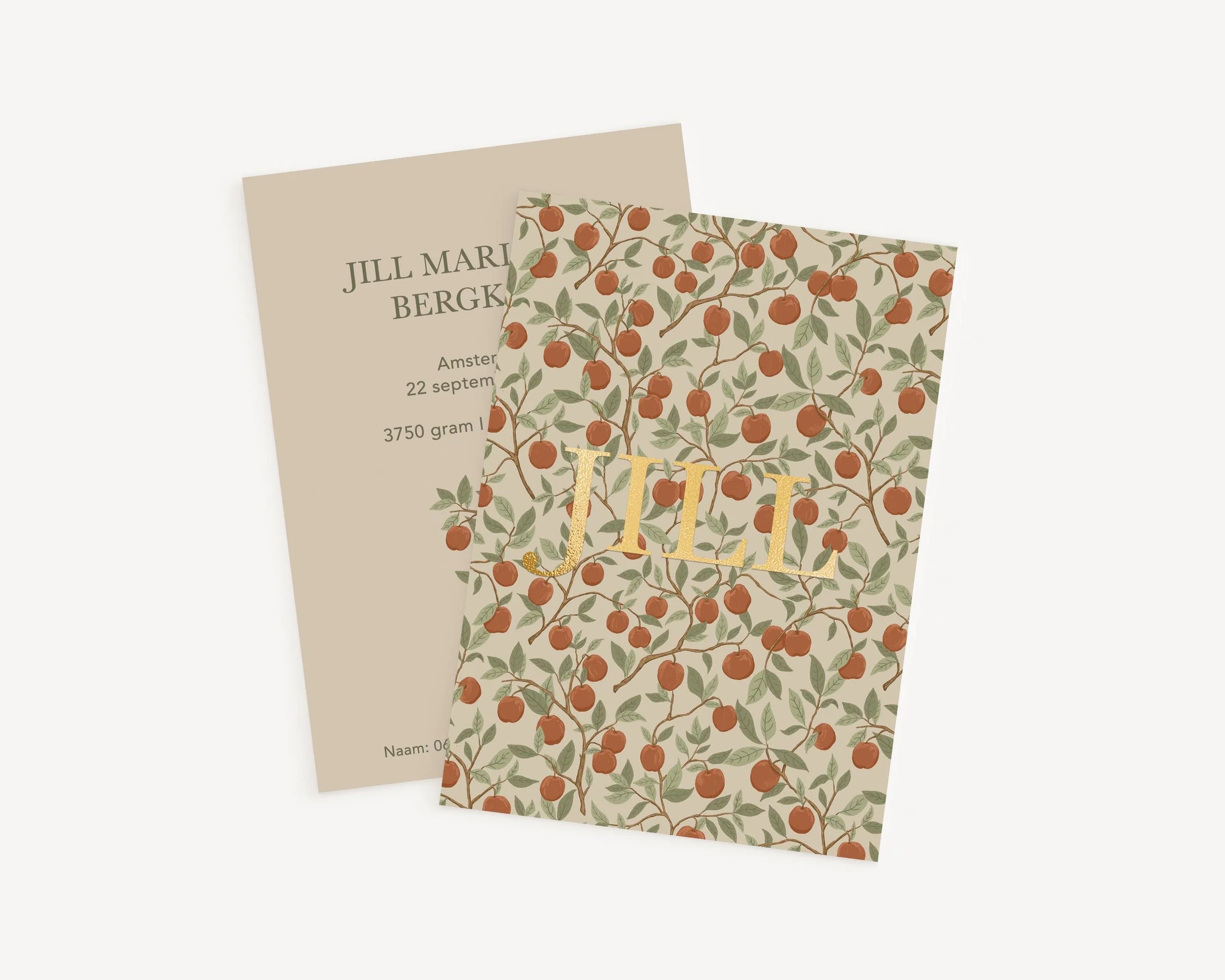Sample Birth Apples Card