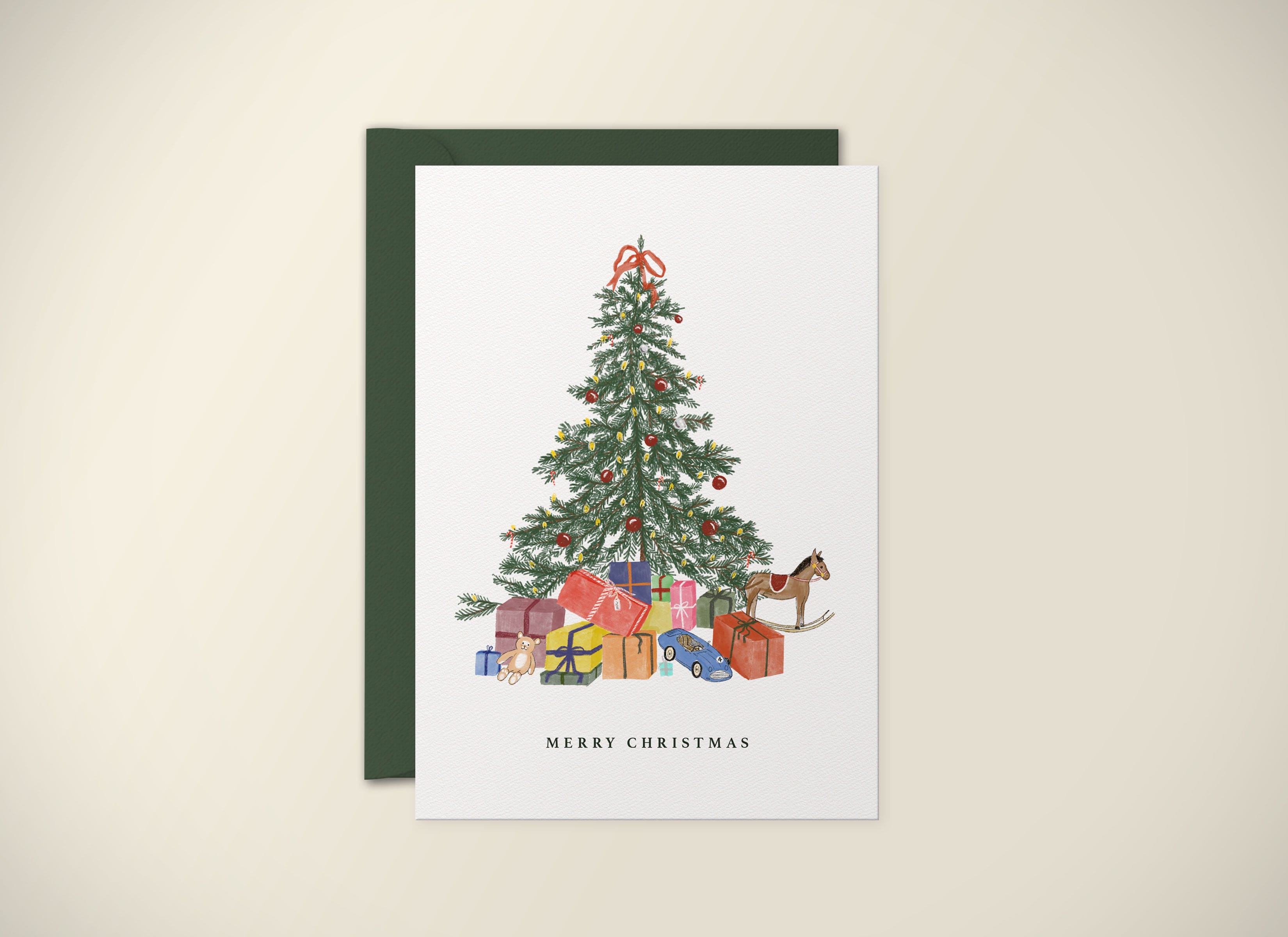 Christmas card Christmas tree original cards for the holidays family friends