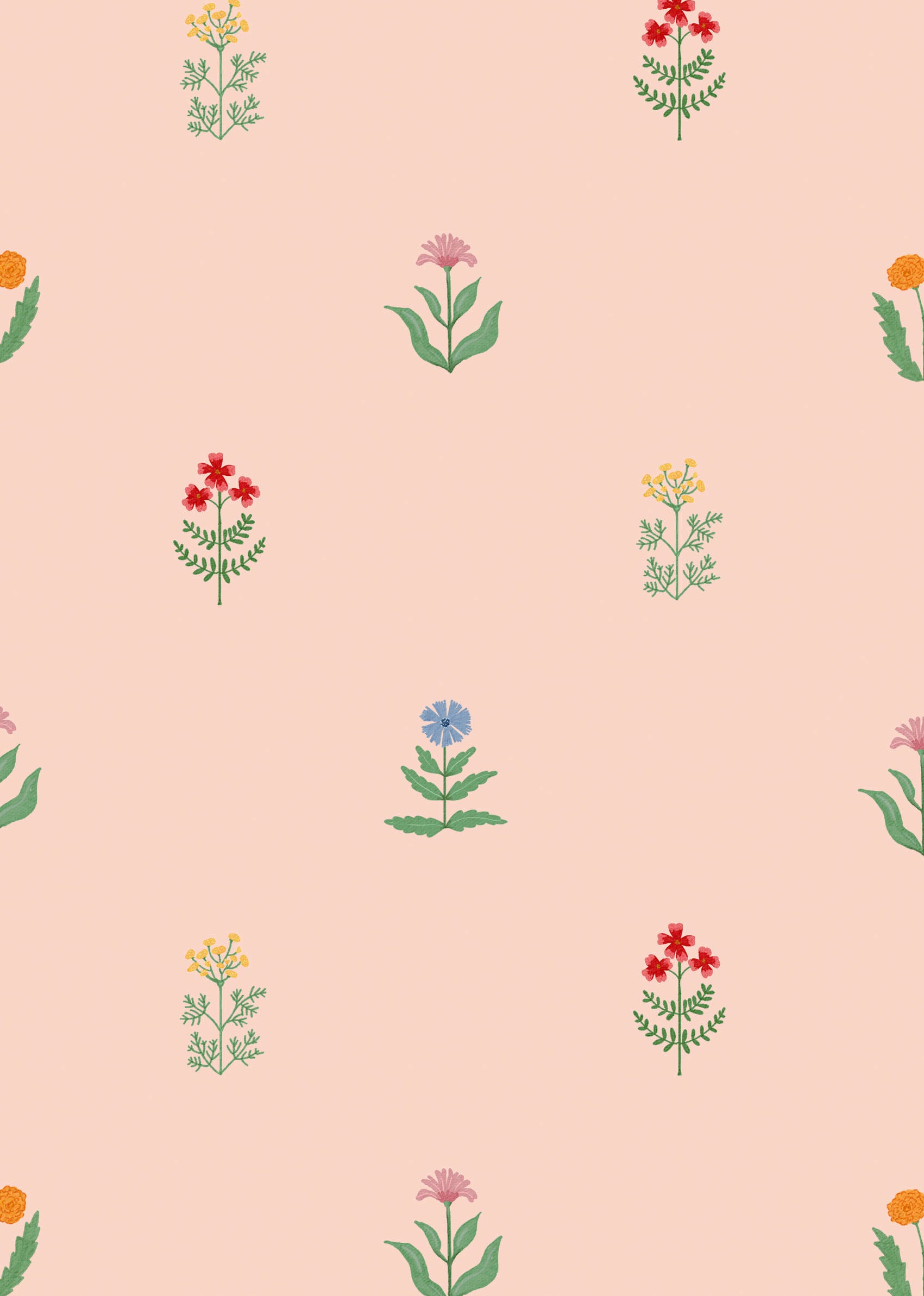 Children's wallpaper flowers, flower wallpapers nursery, kids decoration, peel and stick 