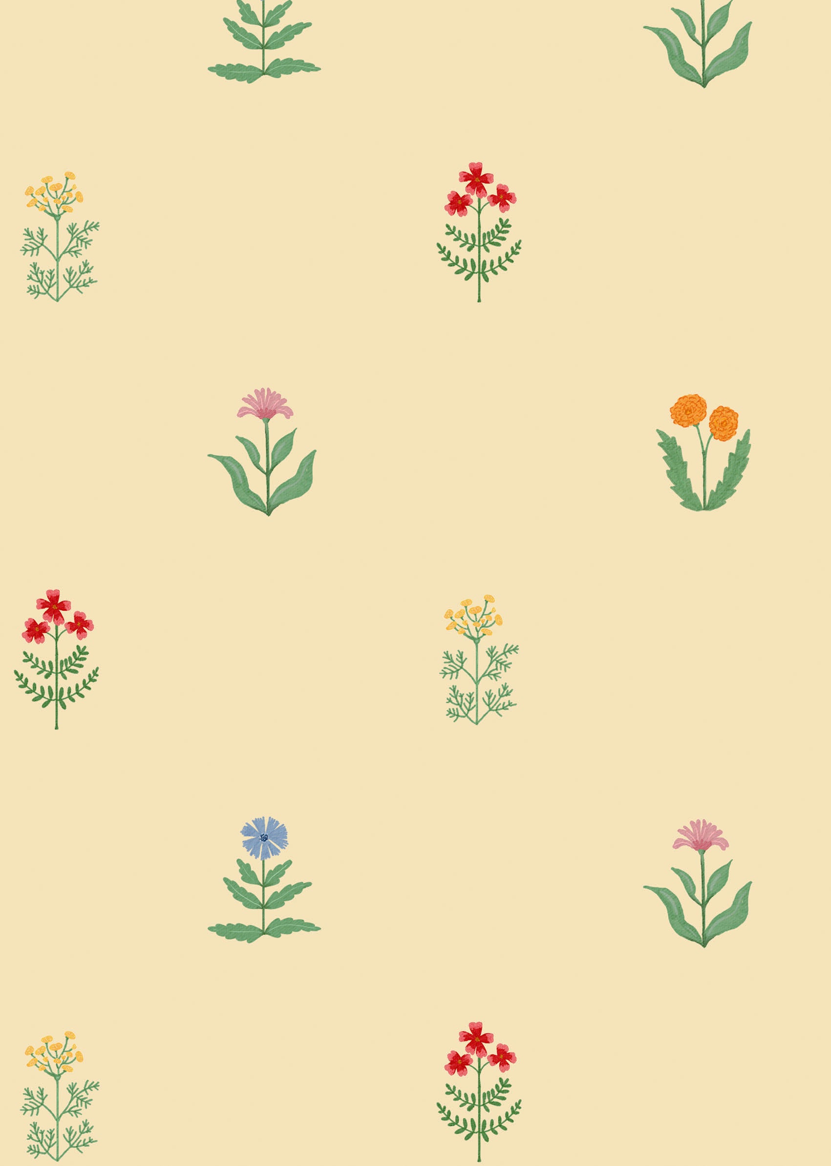 Children's wallpaper flowers, flower wallpapers nursery, kids decoration, peel and stick 