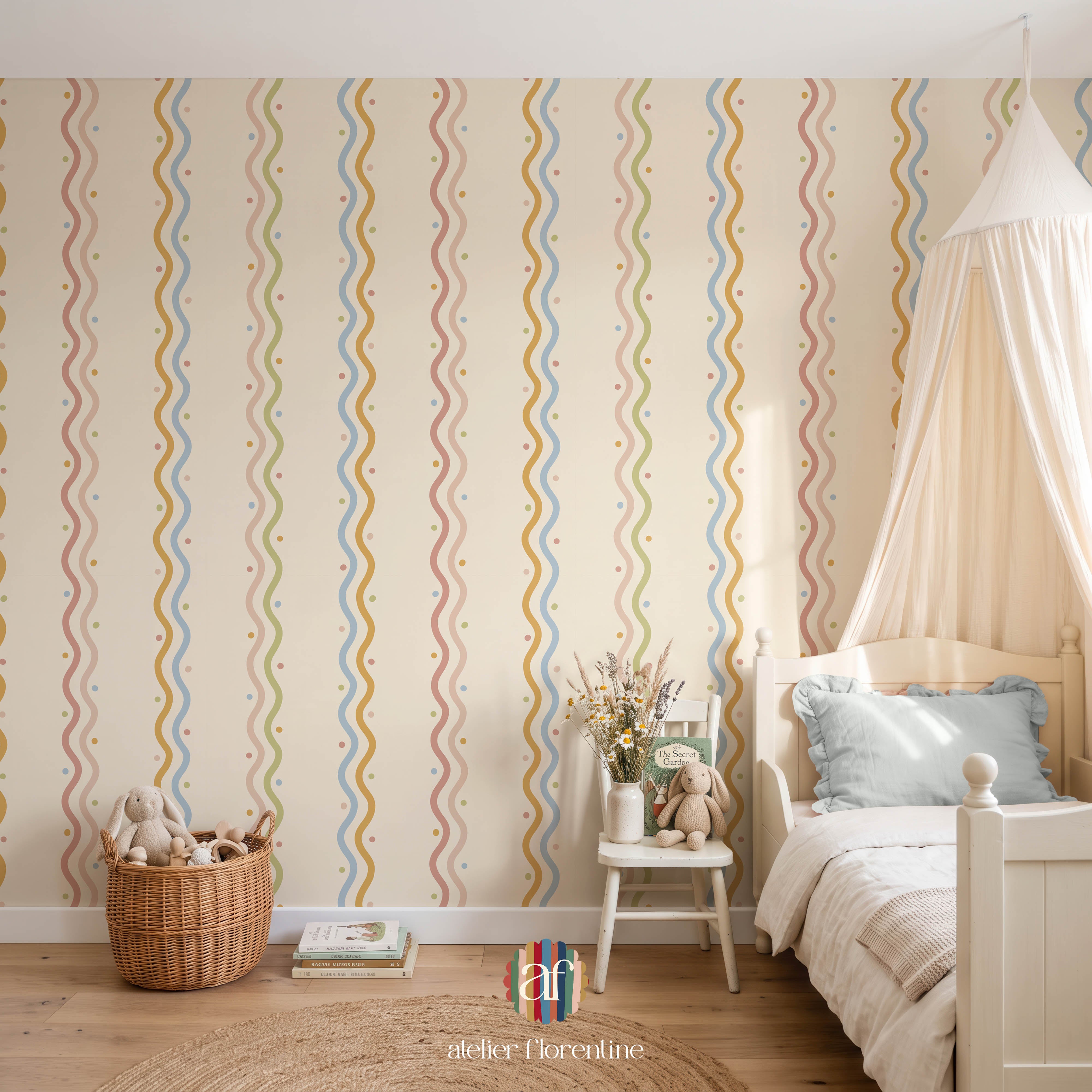Wallpaper Playful stripes - Pink