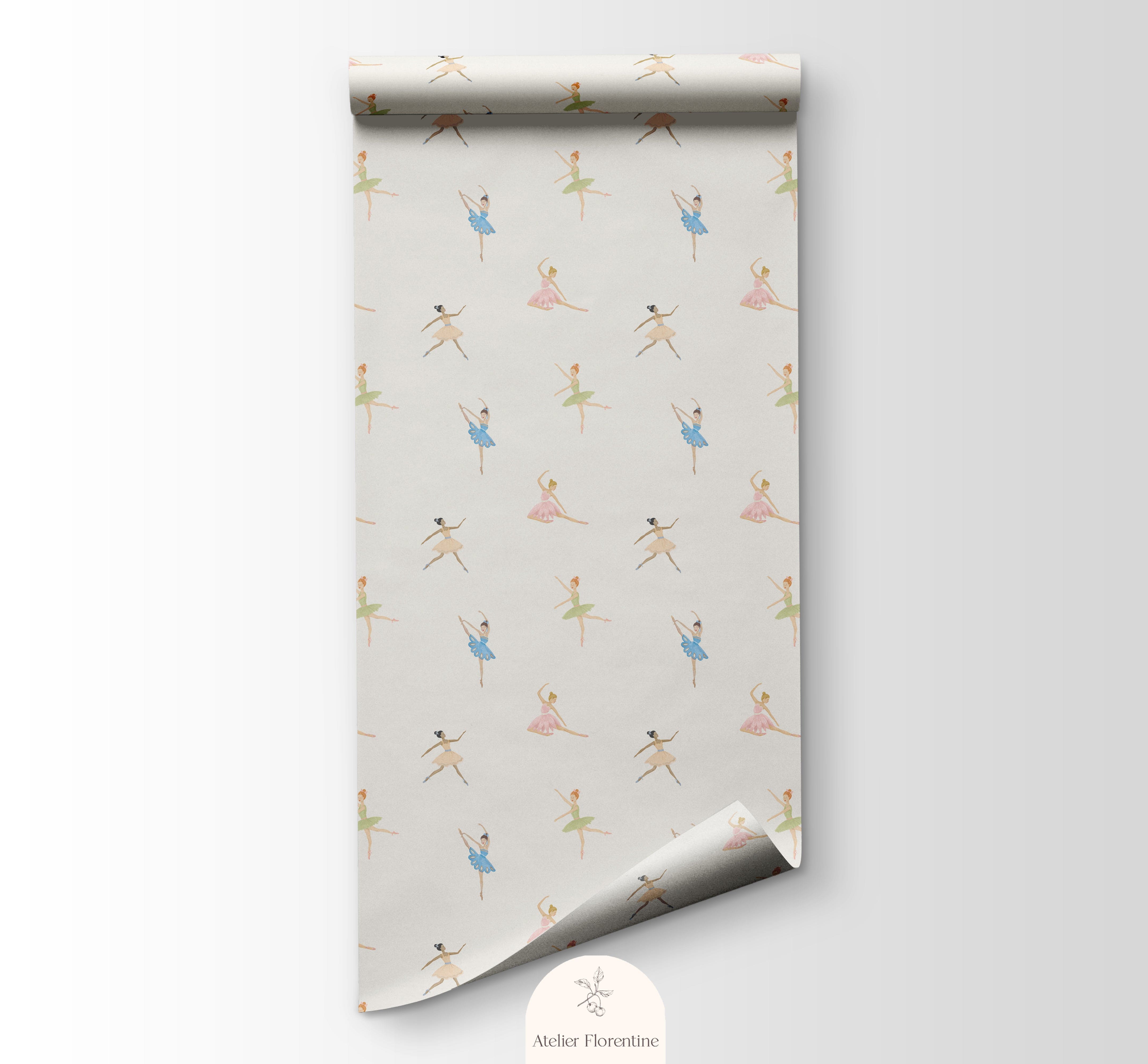 Childrens wallpaper ballerinas girls room wallpapers nursery 
