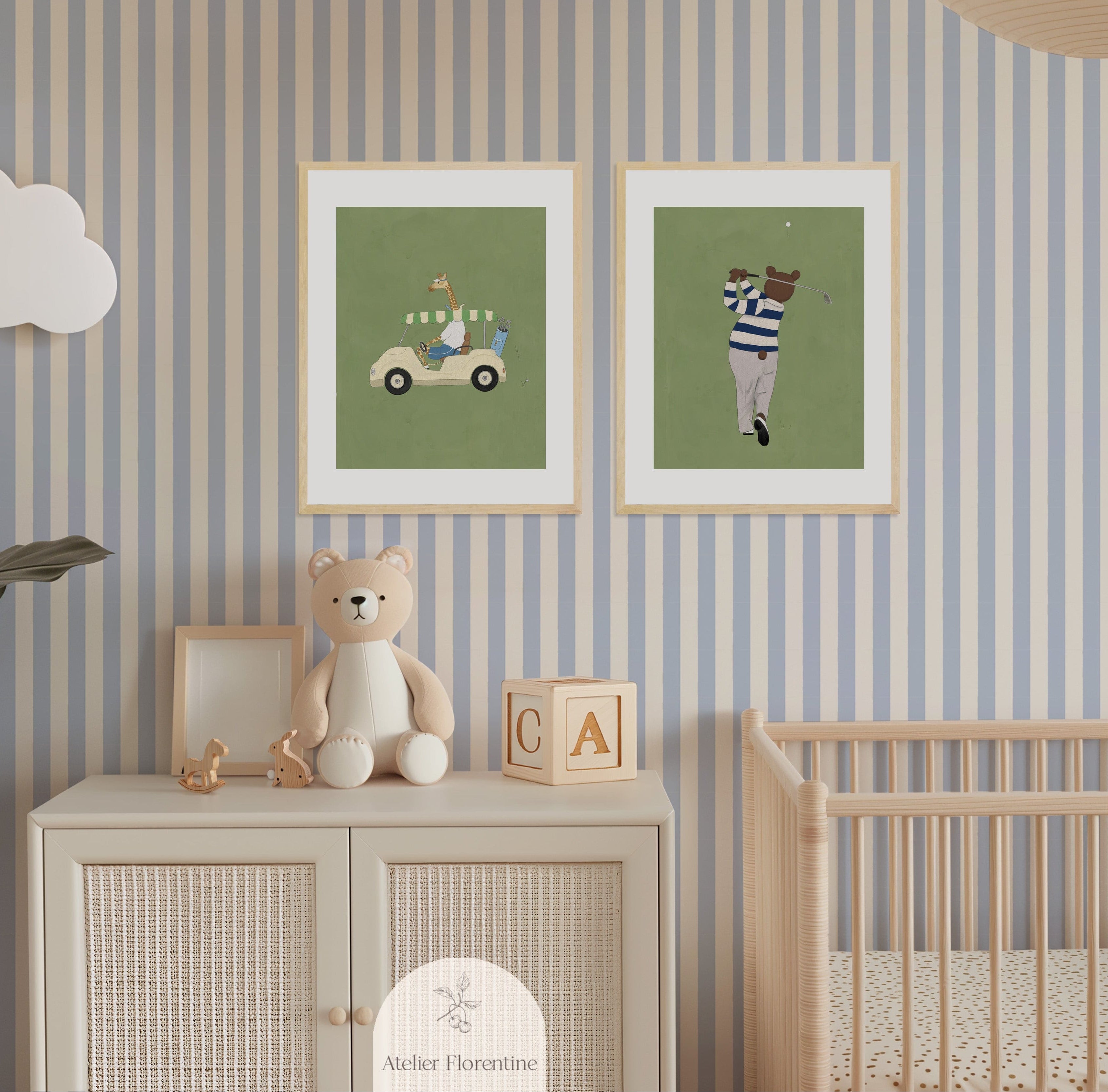 Small blue striped wallpaper for children's rooms wallpaper Amsterdam