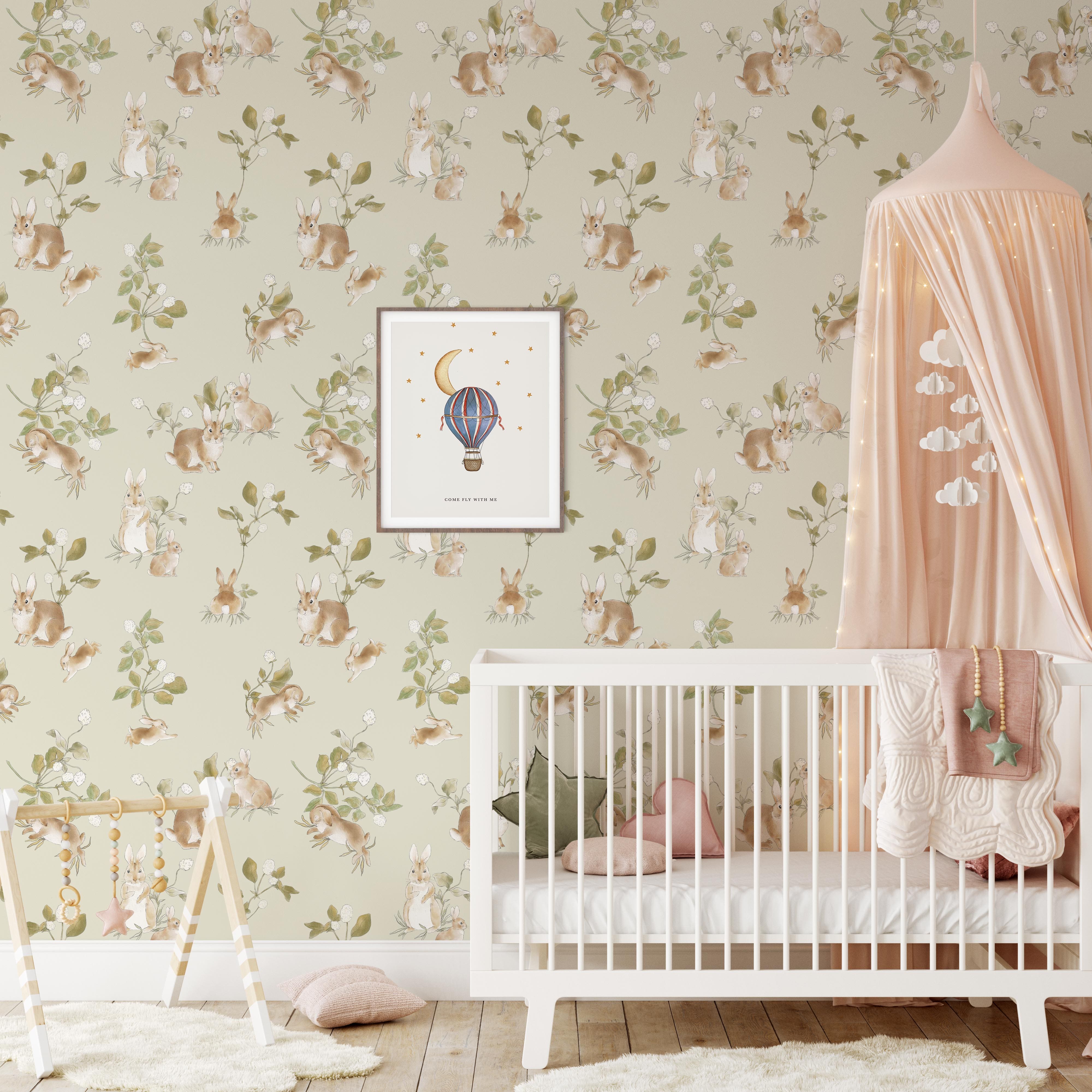 Bunny wallpaper for kids nursery wallpapers children's room decoration
